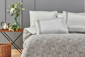 Yataş Bedding Çift Kişilik Valeri Saten Nevresim Takımı - Gri