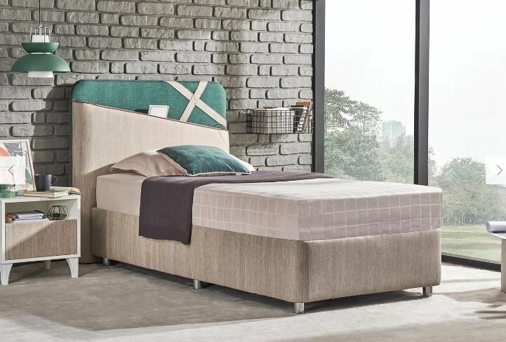 Yataş Bedding Lupo Başlık 120 lik- 21601 Bej (Alt) - 21607 Koyu Yeşil (Üst) - 21605 Kırmızı(Biye)