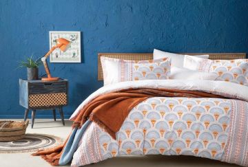 Yataş Bedding Çift Kişilik 5 Parça Pamuk Battaniyeli Nevresim Takımı Seti Soleil - Turuncu