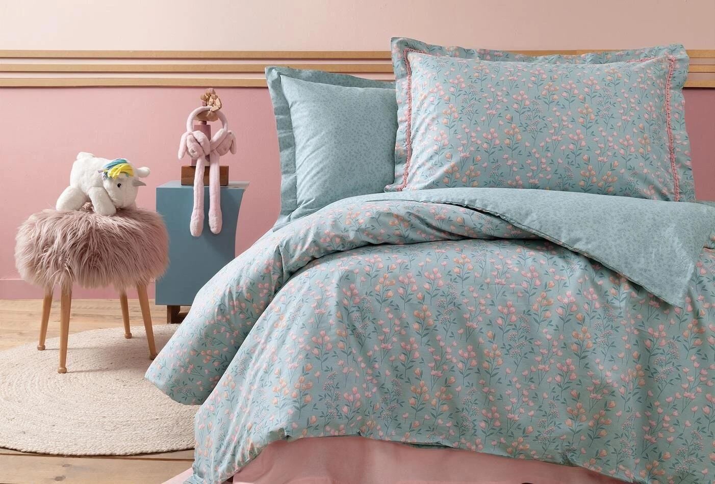 Yataş Bedding Tek Kişilik Harpıes Ranforce Nevresim Takımı Mavi