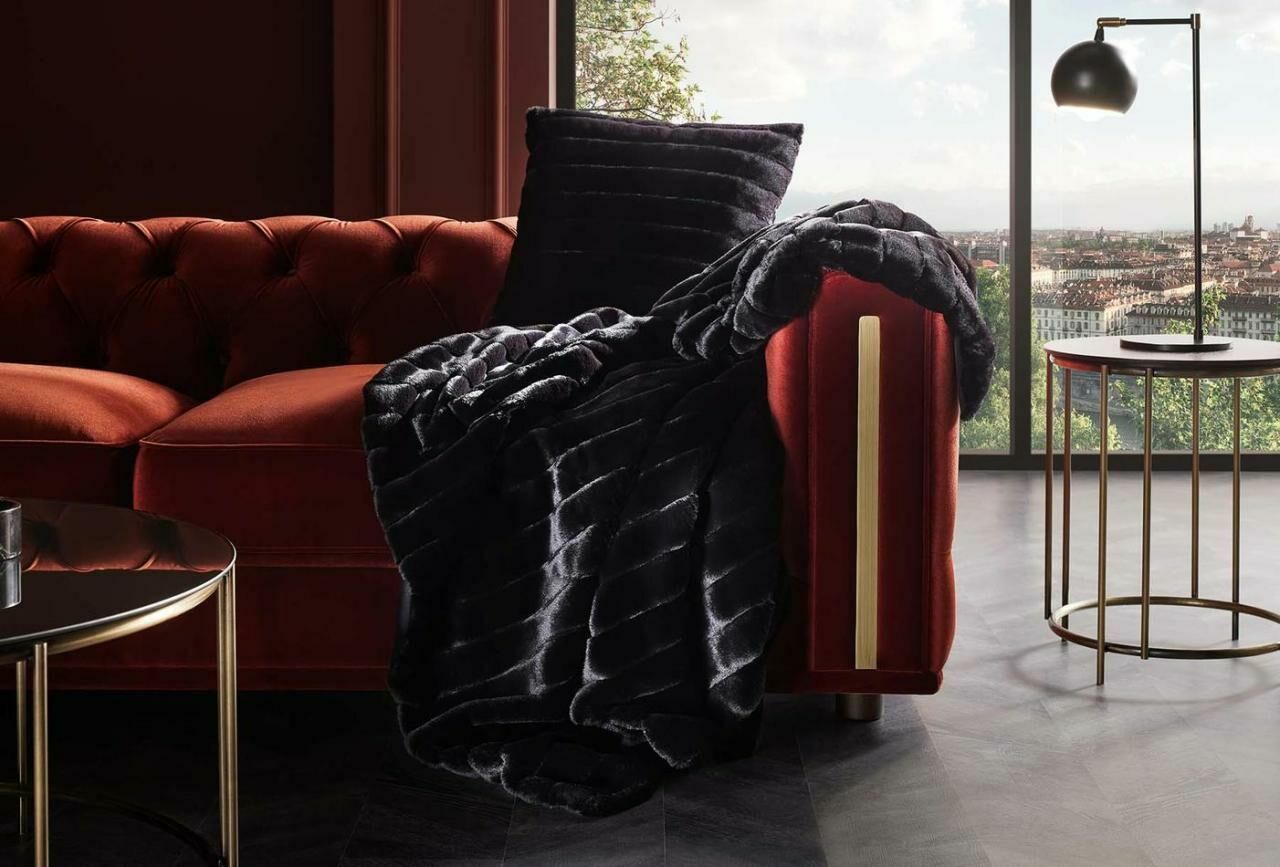 Yataş Bedding Lara Koltuk Şalı Seti - Siyah